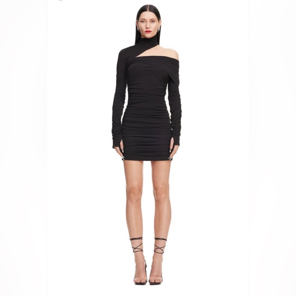 Mugler H&M Gathered One-Shoulder Mini Dress